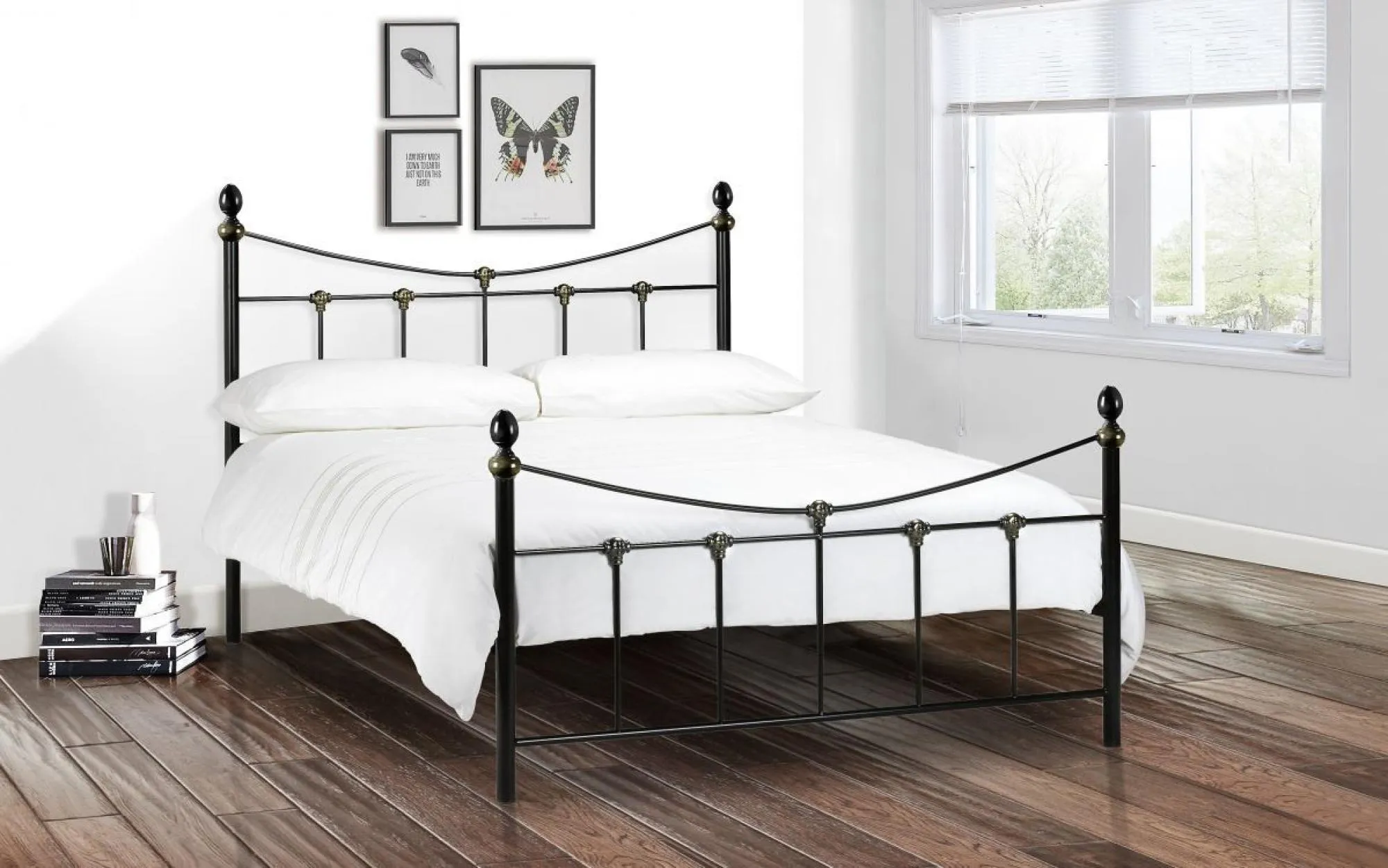 Rebecca King Size Metal Bed Frame - Black