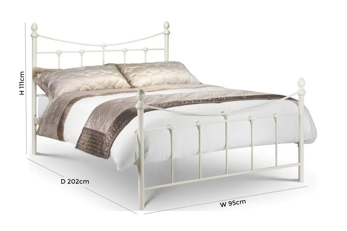 Rebecca Metal Bed Frame - White