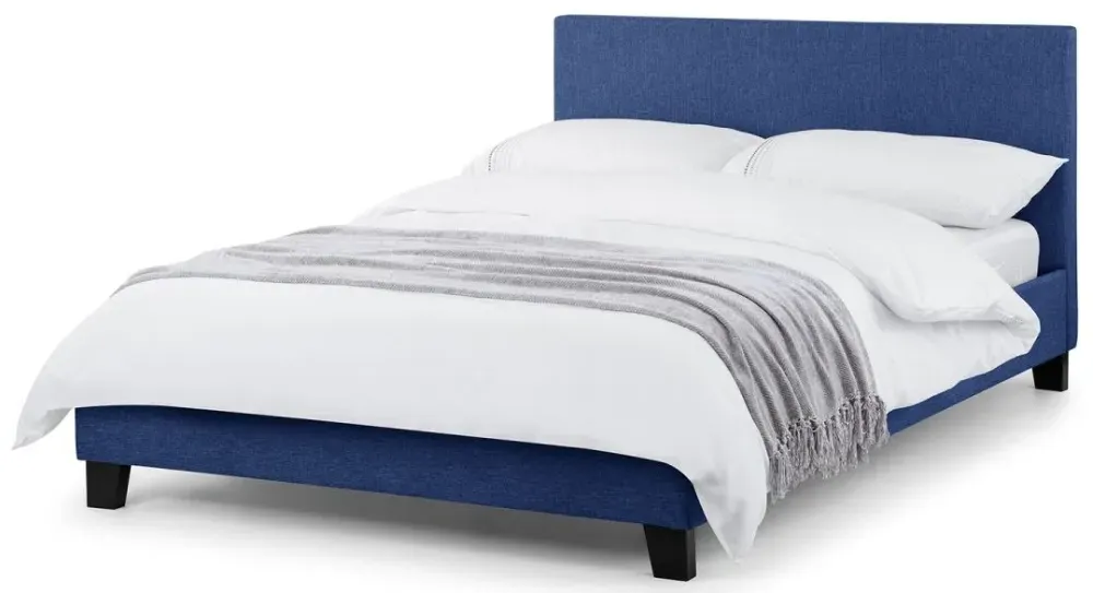 Rialto Fabric Bed Frame - Dark Blue, Linen
