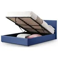 Rialto Ottoman Storage Bed with Lift-Up - Dark Blue, Fabric