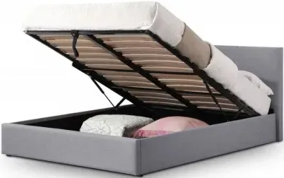 Rialto Ottoman Storage Bed with Lift-Up - Light Grey, Fabric