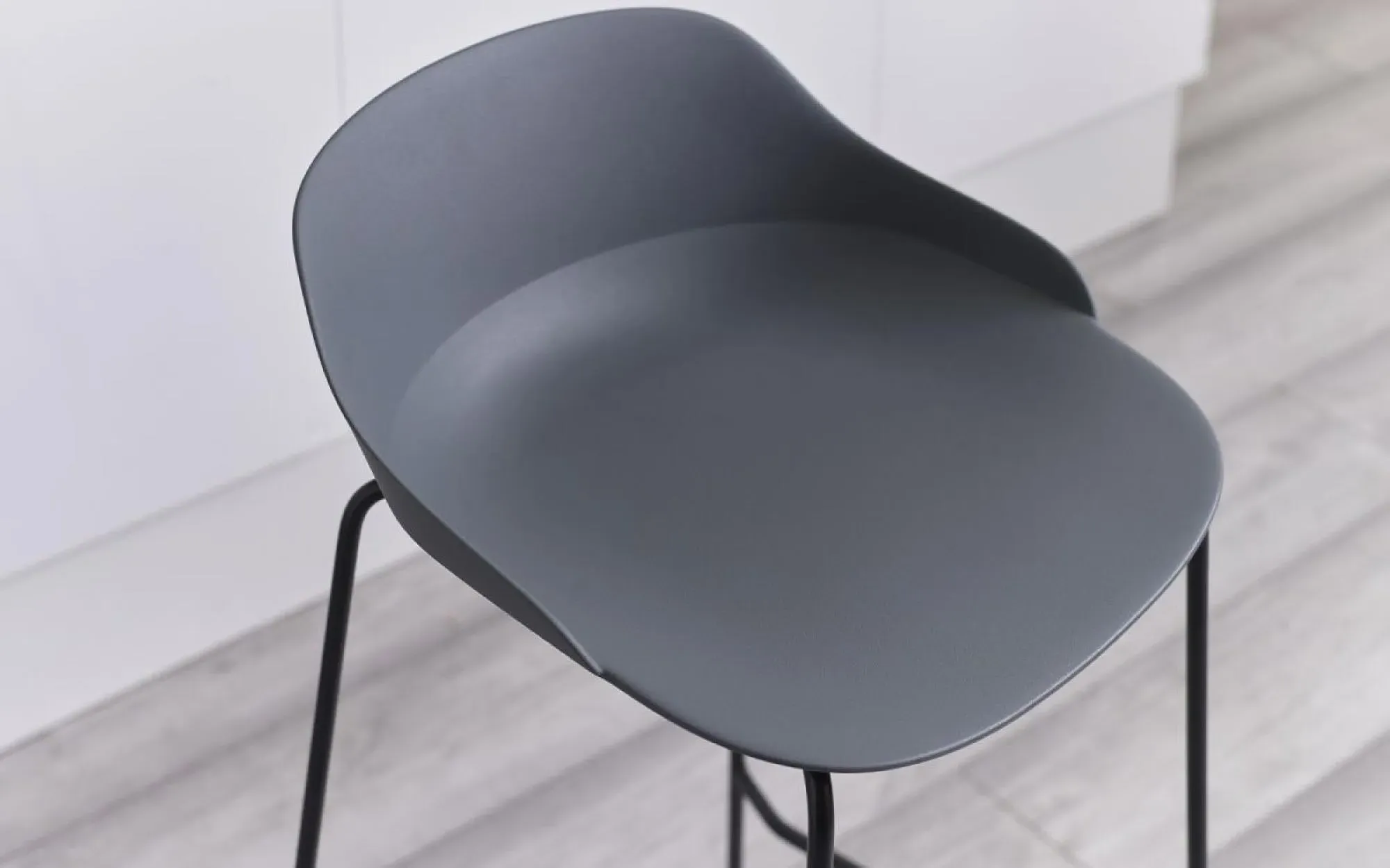 Rocco Barstool Set of 2 - Dark Grey, Plastic