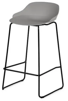 Rocco Barstool Set of 2 - Light Grey, Plastic