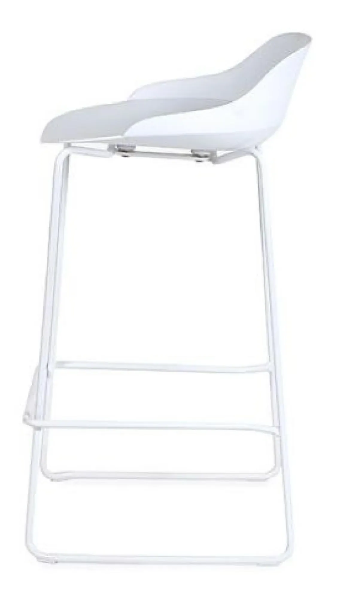 Rocco Barstool Set of 2 - White, Plastic
