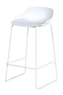 Rocco Barstool Set of 2 - White, Plastic