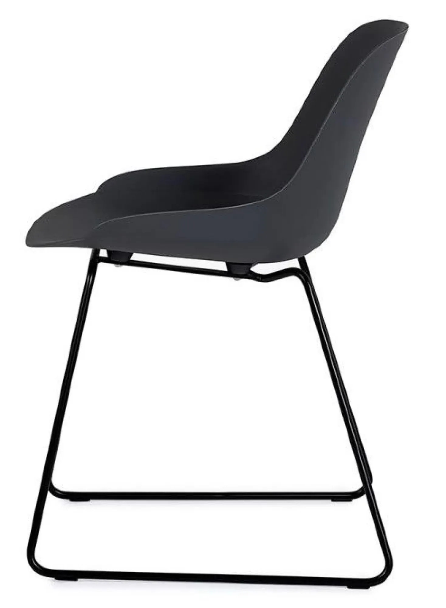 Rocco Dining Chairs Set of 2 - Dark Grey, Plastic