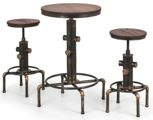 Rockport Round Set of 2 Barstool - Copper, Elm