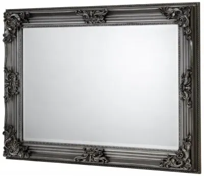 Rococo Rectangular Wall Mirror - Pewter image