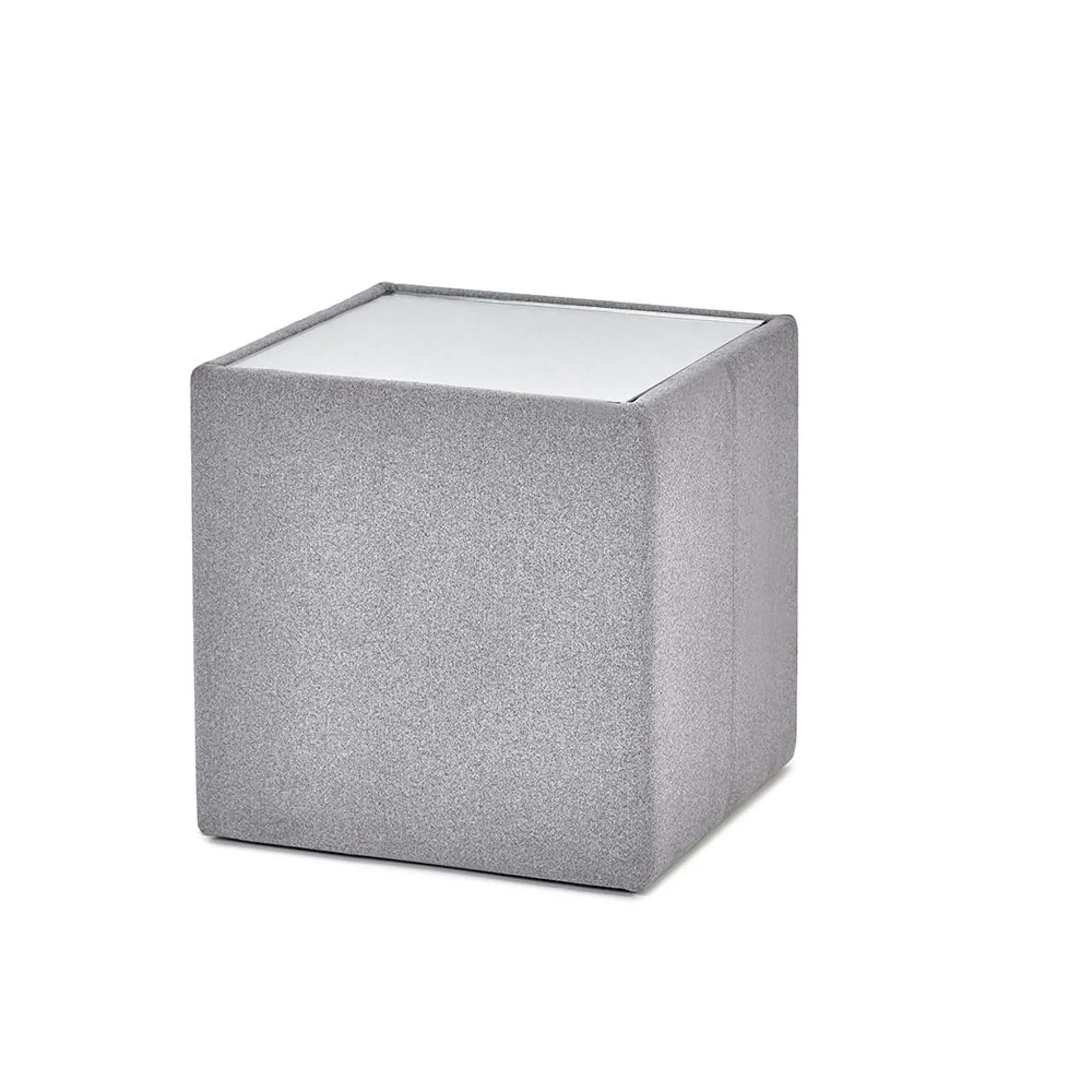 Rohe Glass Top Lamp Table - Platinum Wool Effect