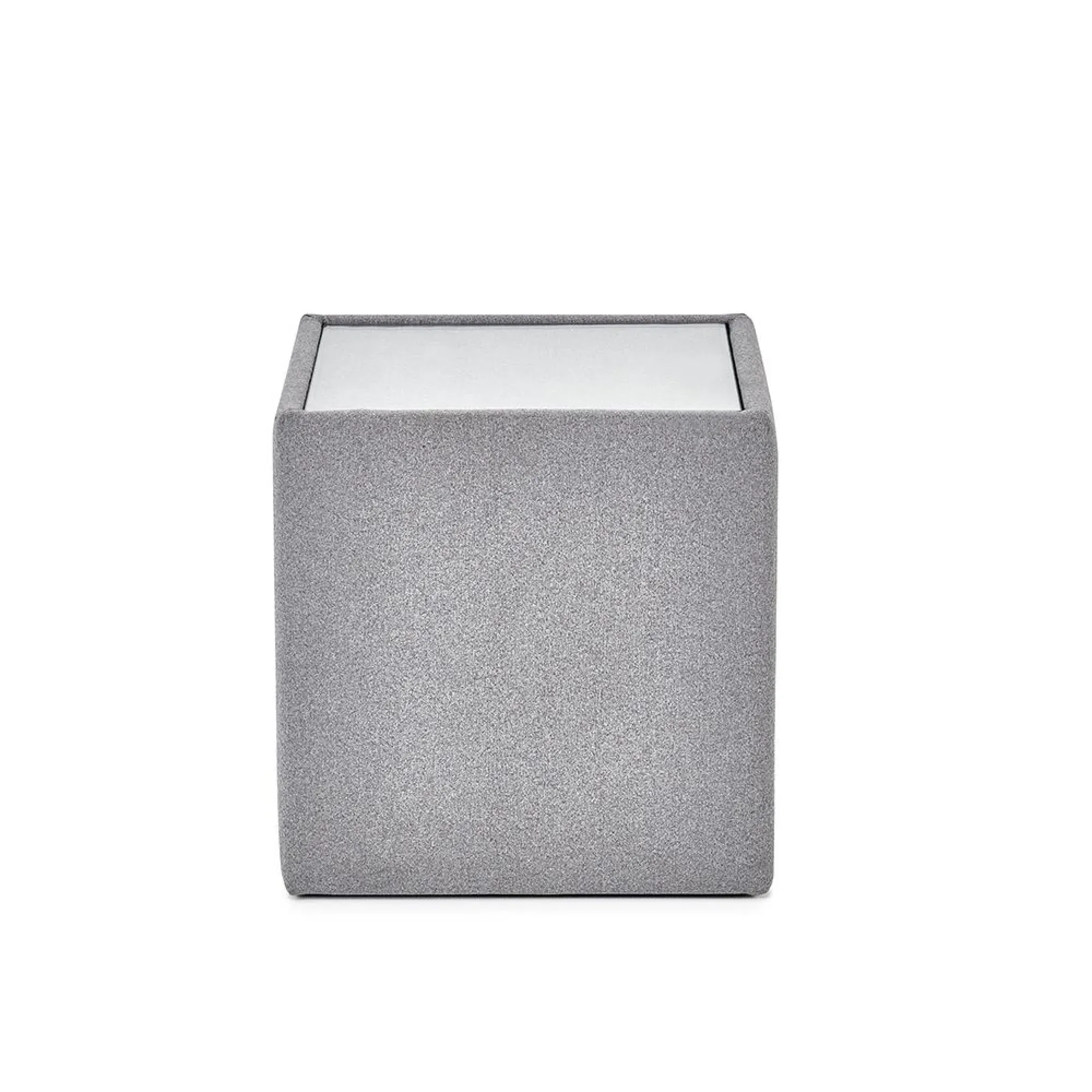 Rohe Glass Top Lamp Table - Platinum Wool Effect