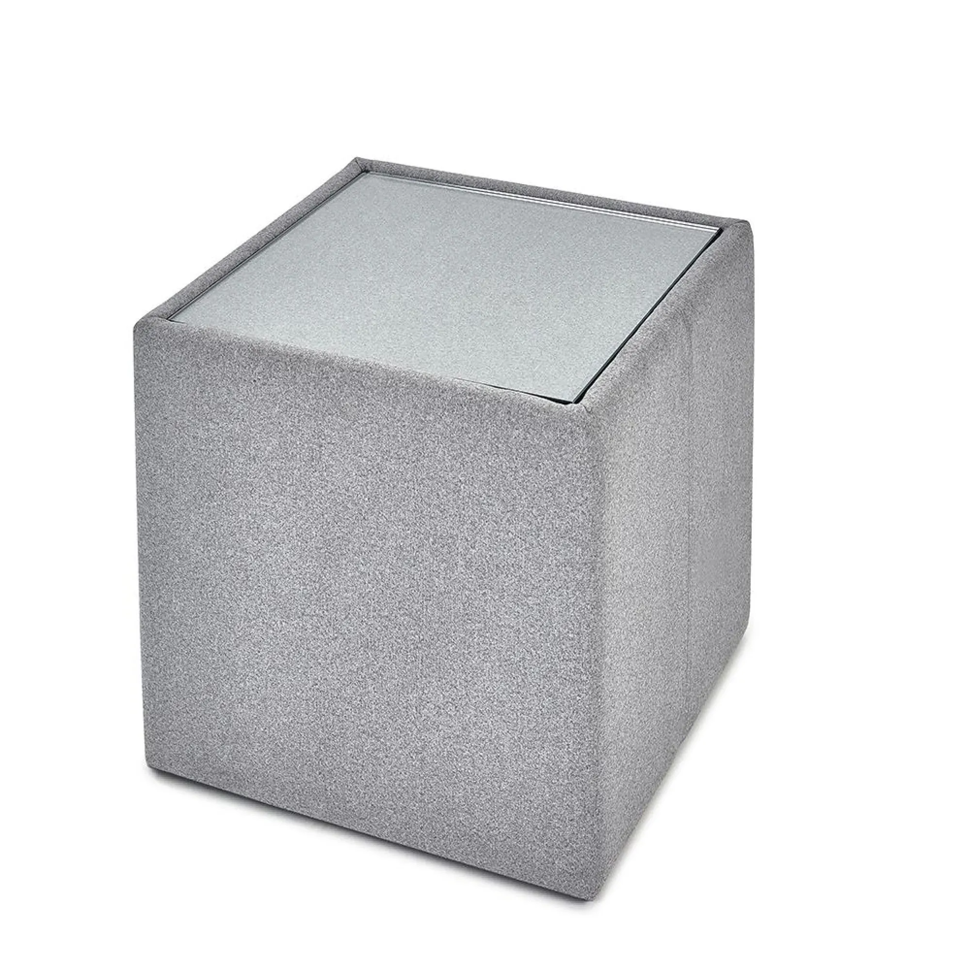 Rohe Glass Top Lamp Table - Platinum Wool Effect
