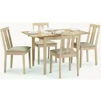 Rufford Extendable Dining Set with 4 Chairs - Oak Effect