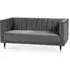 Salma 2-Seater Sofa with Scalloped Back - Grey, Fabric