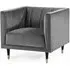 Salma Chair with Scalloped Back - Grey, Fabric