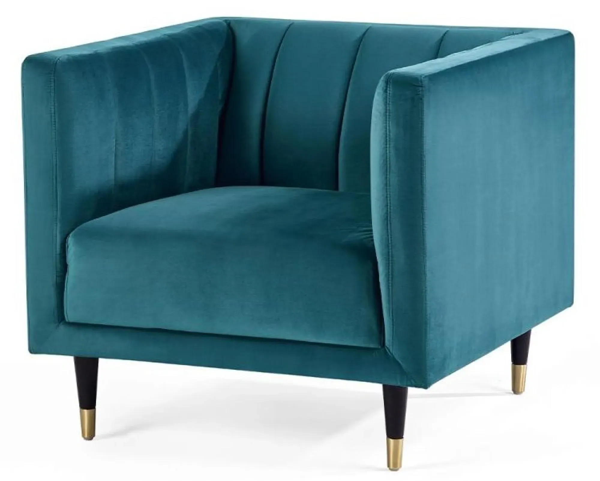 Salma Chair with Scalloped Back - Teal, Fabric