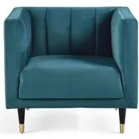 Salma Chair with Scalloped Back - Teal, Fabric