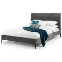 Sanderson Bed Frame - Grey, Velvet