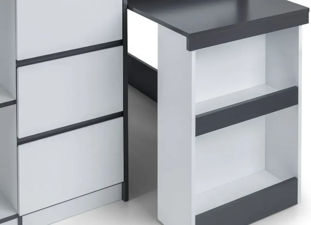 Saturn Midsleeper Bed - White, Grey