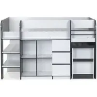 Saturn Midsleeper Bed - White, Grey