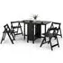 Savoy 4-Seater Gateleg Dining Set with 4 Chairs - Black