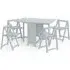 Savoy 4-Seater Gateleg Dining Set with 4 Chairs - Grey