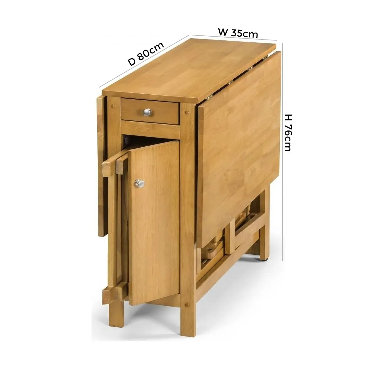 Savoy 4-Seater Gateleg Dining Set with 4 Chairs - Oak