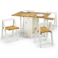 Savoy 4-Seater Gateleg Dining Set with 4 Chairs - White