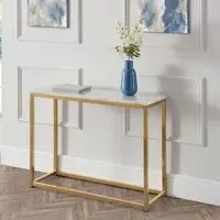 Scala 100cm Console Table - White, Marble Effect