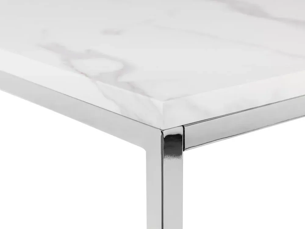 Scala 100cm Console Table - White, Marble Effect
