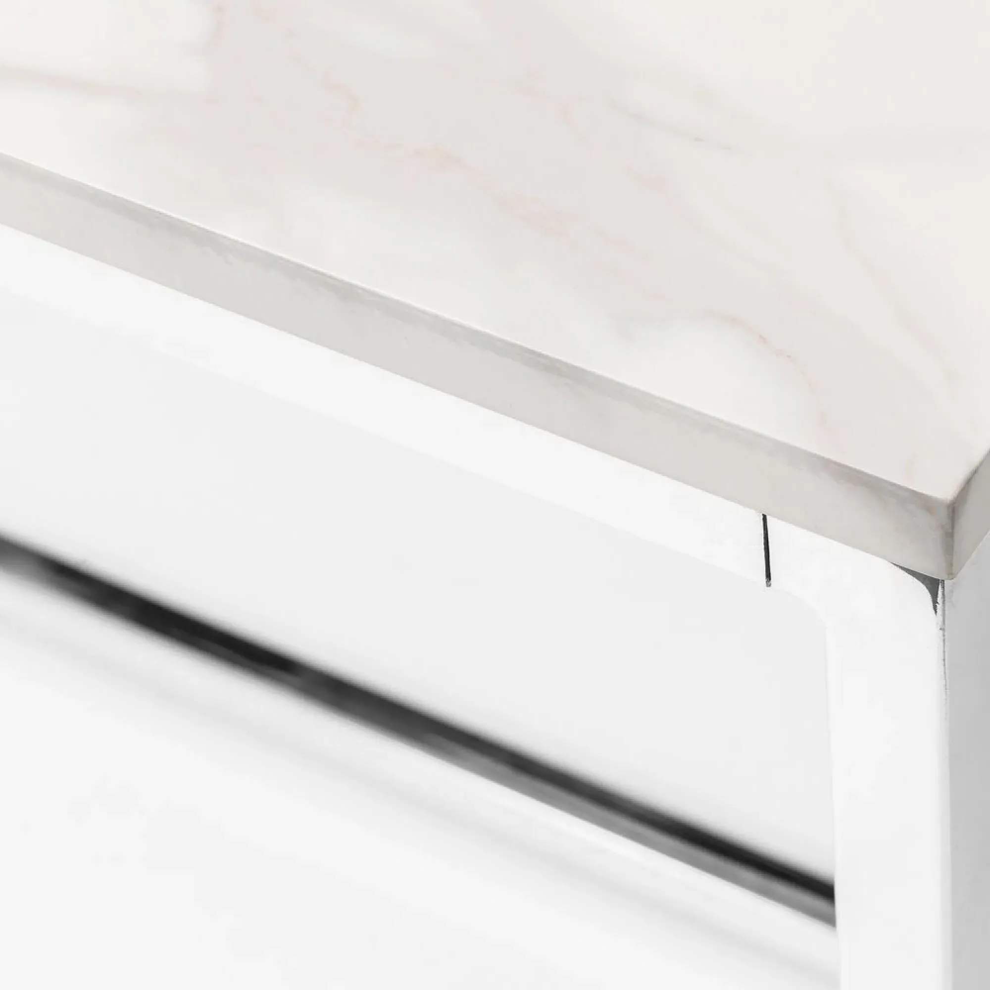 Scala 4-Seater Dining Table - White, Marble Effect