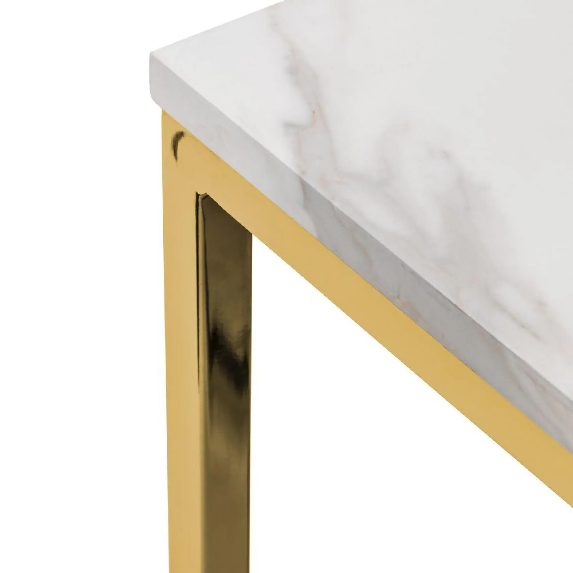 Scala 4-Seater Dining Table - White, Marble Effect