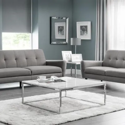 Scala Square Coffee Table - White, Marble Effect image