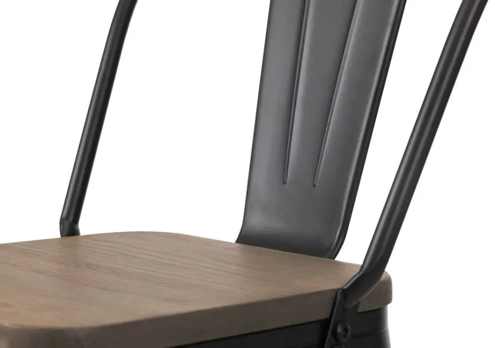 Set of 2 Grafton Barstool with Back - Mocha, Elm Wood