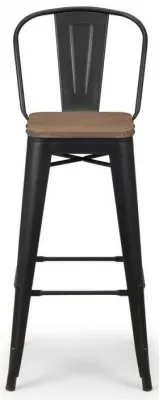 Set of 2 Grafton Barstool with Back - Mocha, Elm Wood image