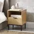 Sia Ribbed 1 Drawer Bedside Table - Oak