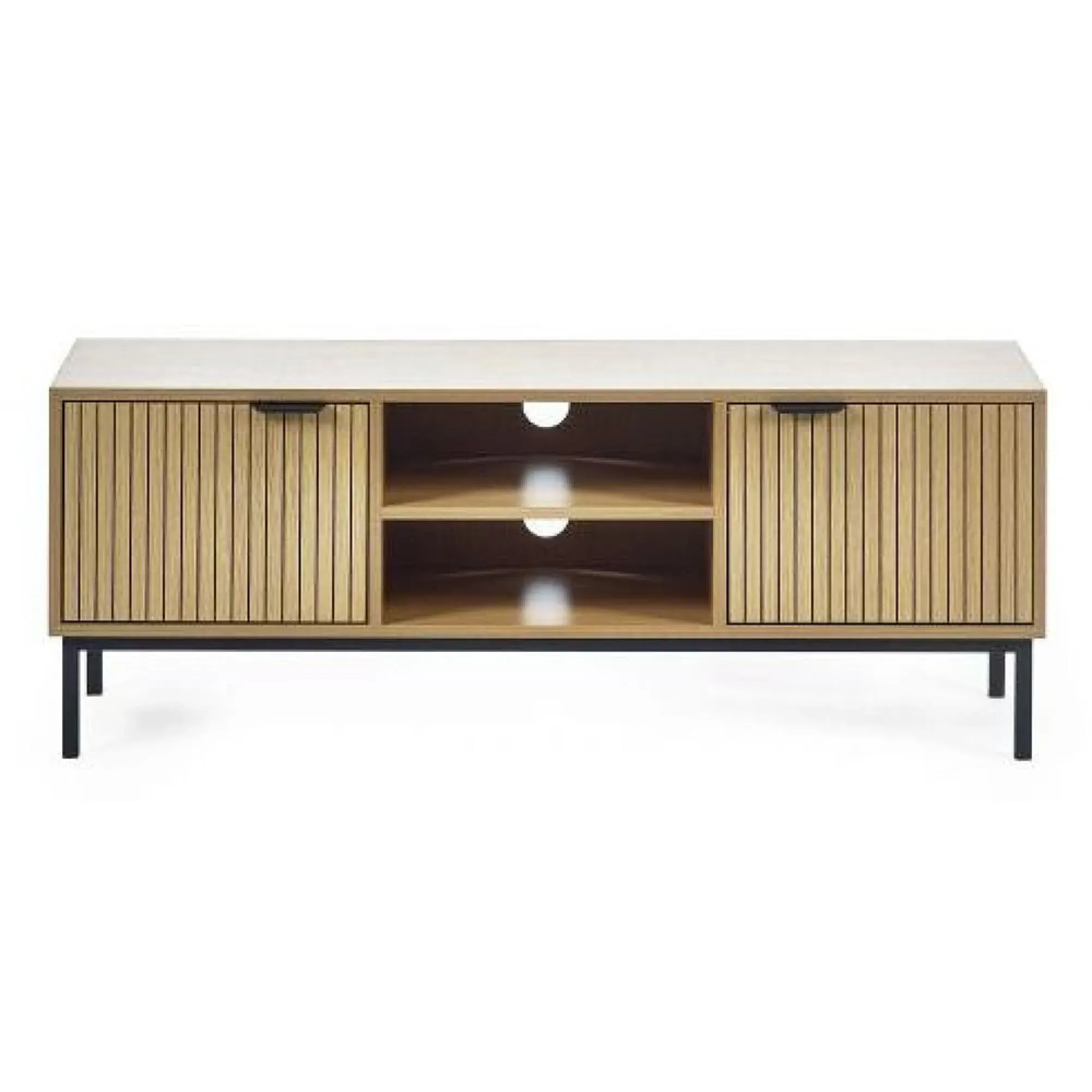 Sia Ribbed 2 Door TV Unit - Oak