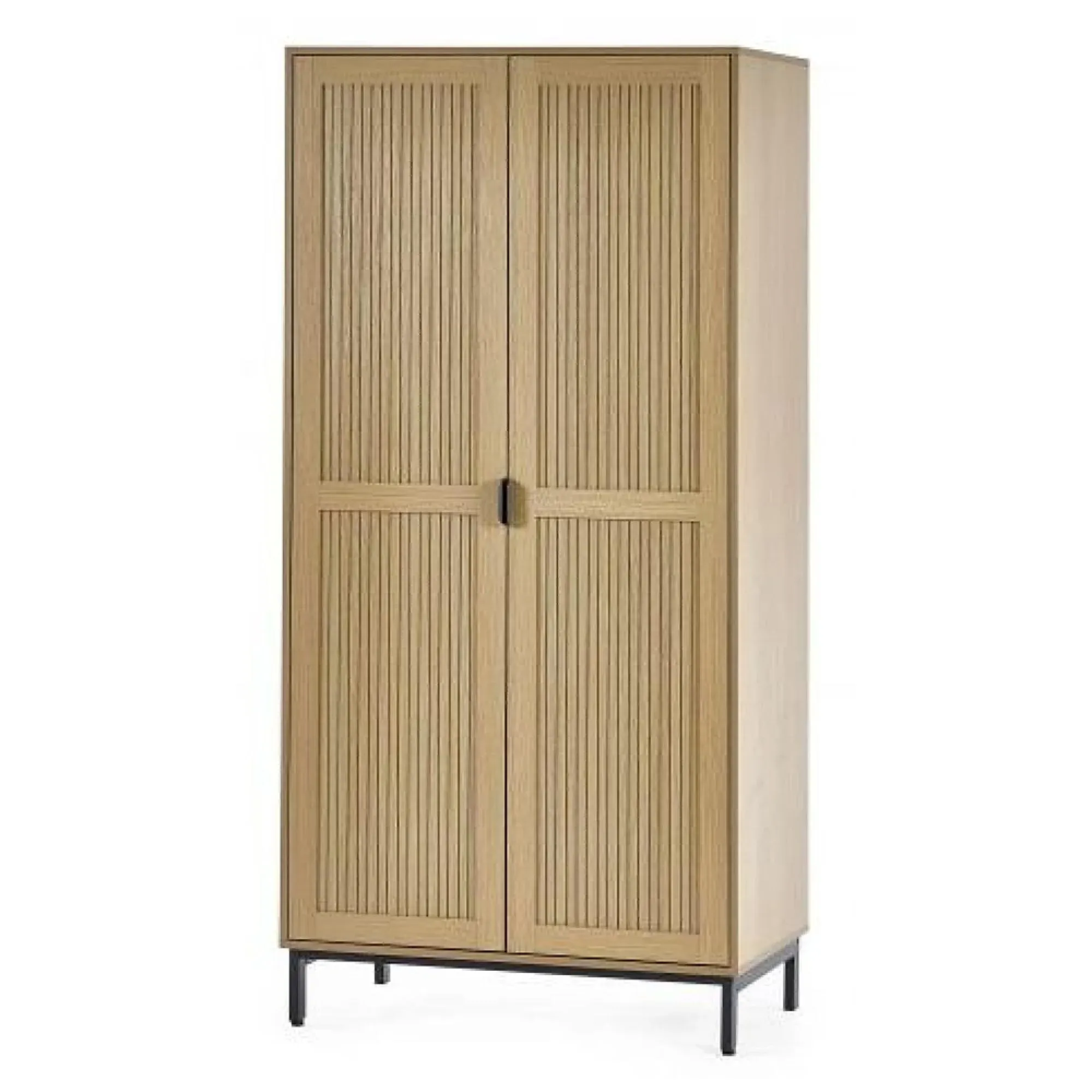 Sia Ribbed 2 Door Wardrobe - Oak