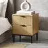 Sia Ribbed 2 Drawer Bedside Cabinet - Oak
