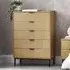 Sia Ribbed 5 Drawer Chest - Oak