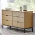 Sia Ribbed 6 Drawer Wide Chest - Oak