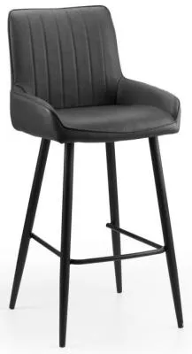 Soho Set of 2 Barstool with Back - Black