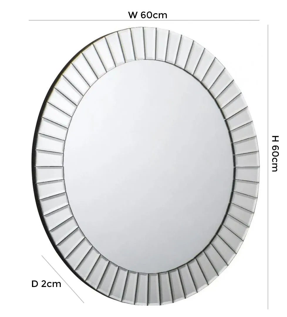 Sonata Round Wall Mirror - Silver