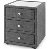 Sorrento 3 Drawer Bedside Cabinet - Grey