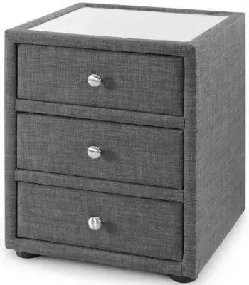 Sorrento 3 Drawer Bedside Cabinet - Grey image