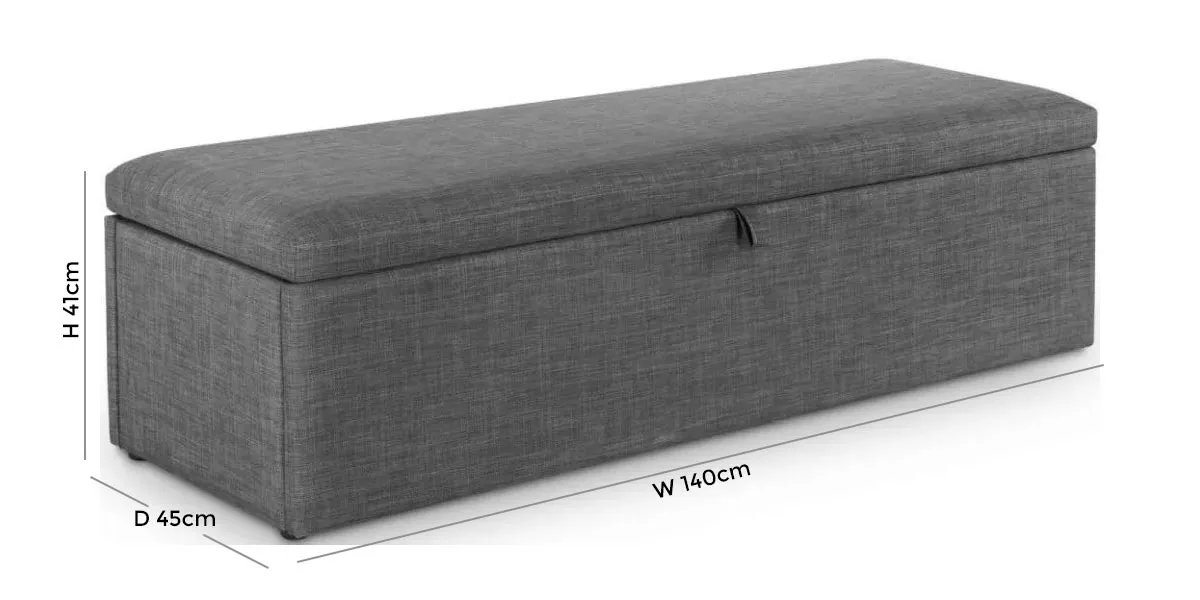 Sorrento Blanket Box - Dark Grey, Fabric