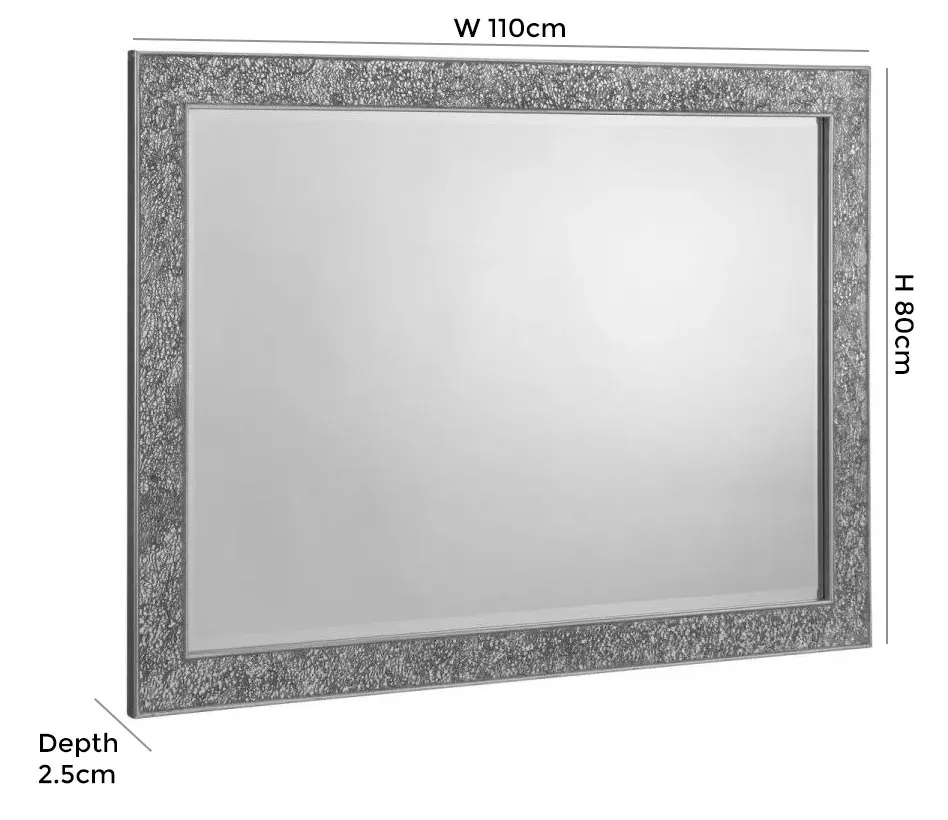 Staccato Rectangular Wall Mirror - Silver