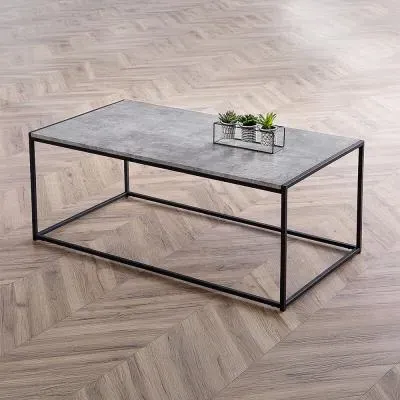 Staten 110cm Coffee Table - Concrete Effect