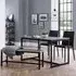 Staten 4-Seater Dining Set with Jazz Black Chairs & Bench - Concrete