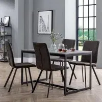 Staten 4-Seater Dining Set with Monroe 4 Chairs - Concrete