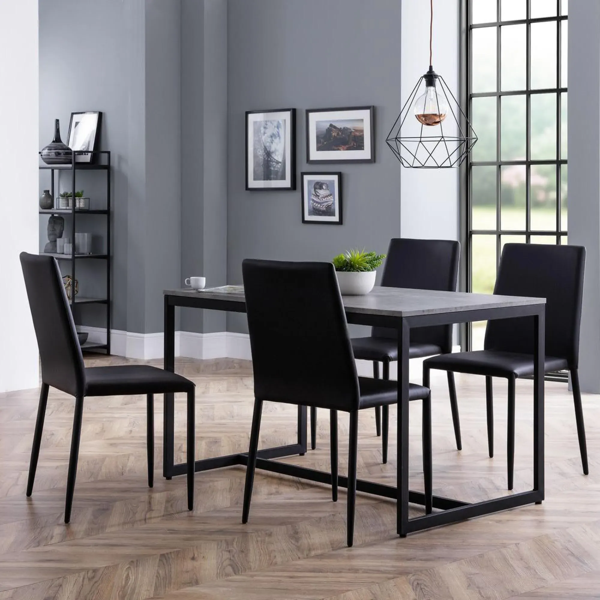 Staten 4-Seater Dining Table - Concrete Effect